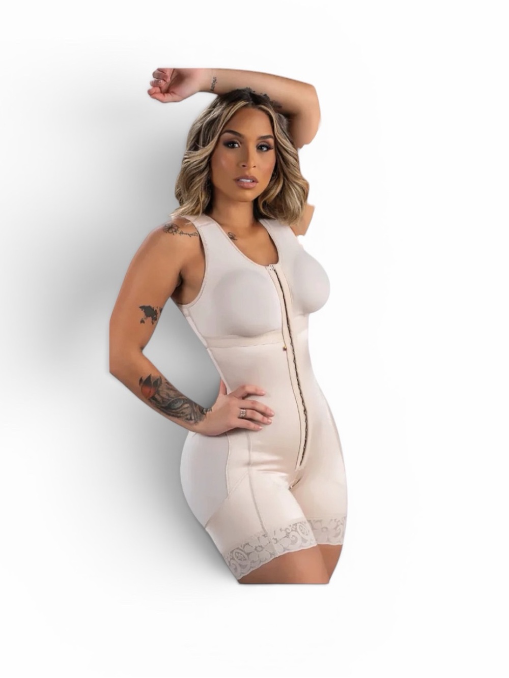 Snatched Body Seamless Full-Body Shapewear Romper with Front Hooks